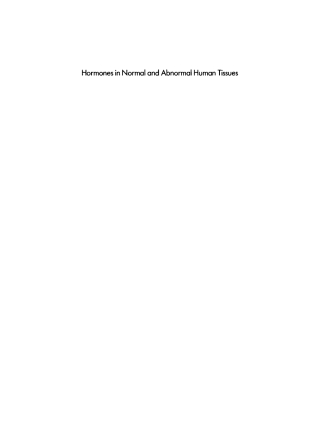 Hormones in normal and abnormal human tissues. Volume 2