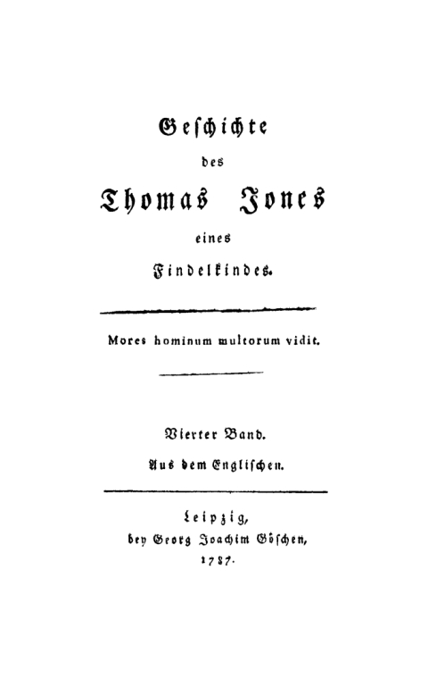 Cover image for book Henry Fielding: Geschichte des Thomas Jones eines Findelkindes. Band 4