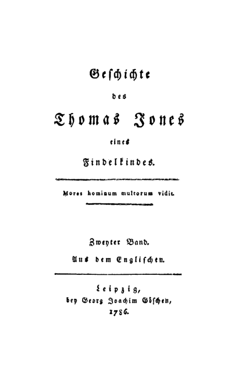 Cover image for book Henry Fielding: Geschichte des Thomas Jones eines Findelkindes. Band 2