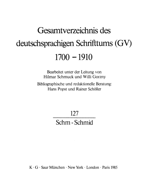 Cover image for book Schm - Schmid