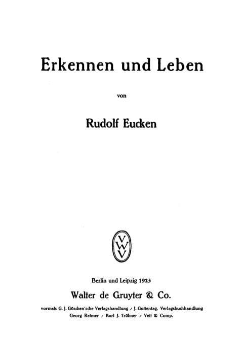 Cover image for book Erkennen und Leben