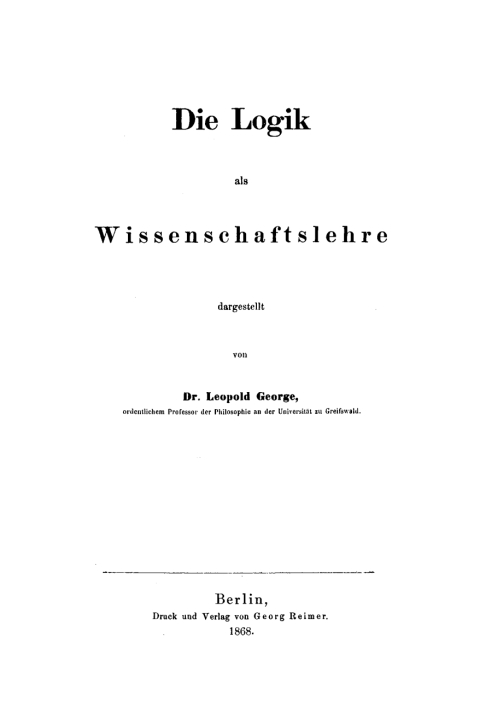 Cover image for book Die Logik als Wissenschaftslehre
