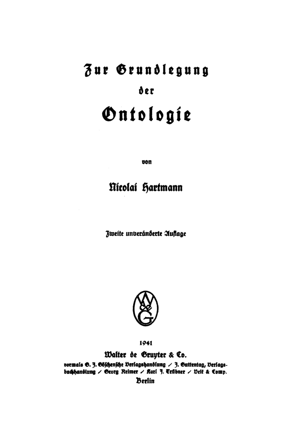 Page Fidelity Zur Grundlegung der Ontologie; $179.81