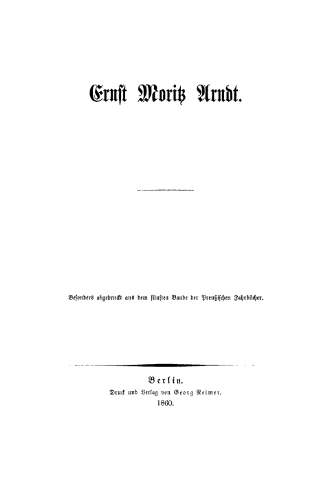 Cover image for book Ernst Moritz Arndt
