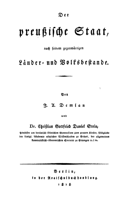 Cover image for book Der preußische Staat, nach seinem gegenwärtigen Länder- und Volksbestande