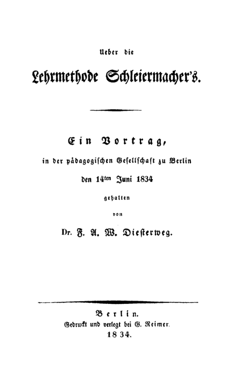 Cover image for book Ueber die Lehrmethode Schleiermacher's