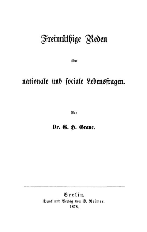 Cover image for book Freimüthige Reden über nationale und sociale Lebensfragen