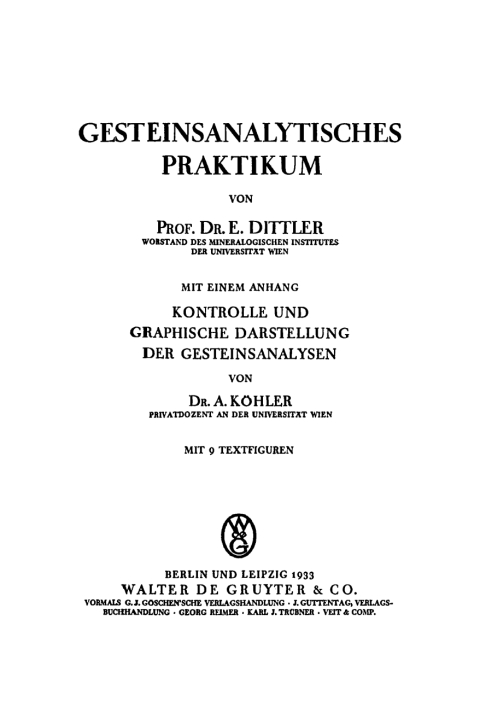 Cover image for book Gesteinsanalytisches Praktikum
