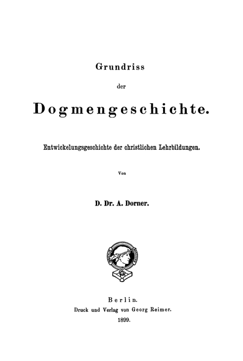 Cover image for book Grundriss der Dogmengeschichte