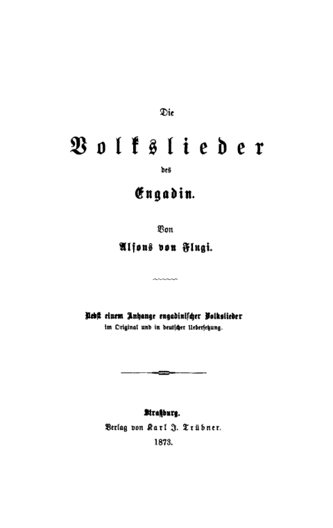 Cover image for book Die Volkslieder des Engadin
