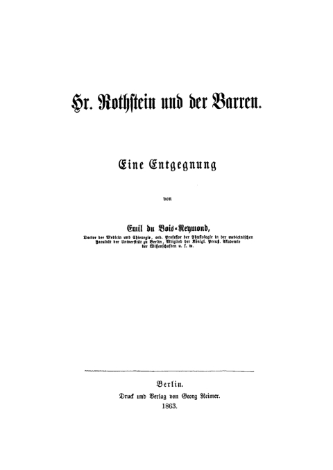 Cover image for book Herr Rothstein und der Barren