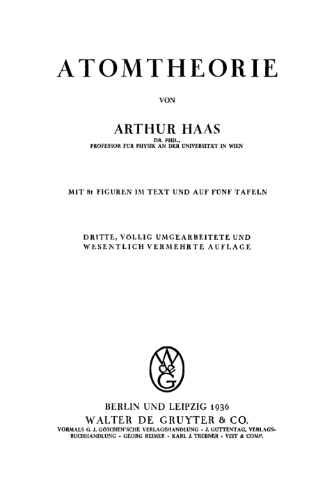 Cover image for book Atomtheorie