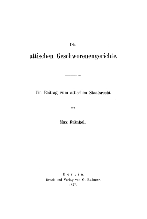 Cover image for book Die attischen Geschworenengerichte