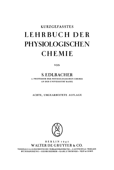 Cover image for book Kurzgefasstes Lehrbuch der physiologischen Chemie