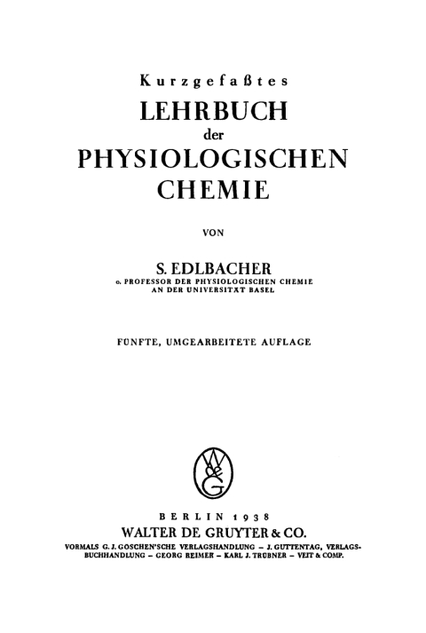 Cover image for book Kurzgefasstes Lehrbuch der physiologischen Chemie