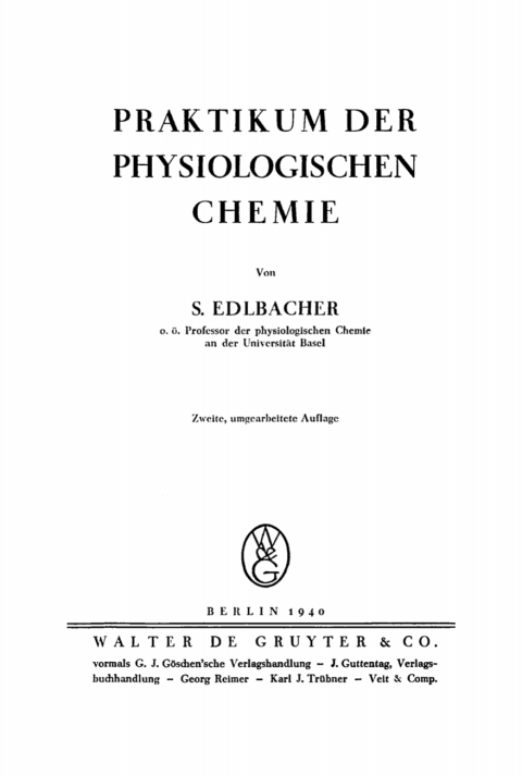 Cover image for book Praktikum der physiologischen Chemie