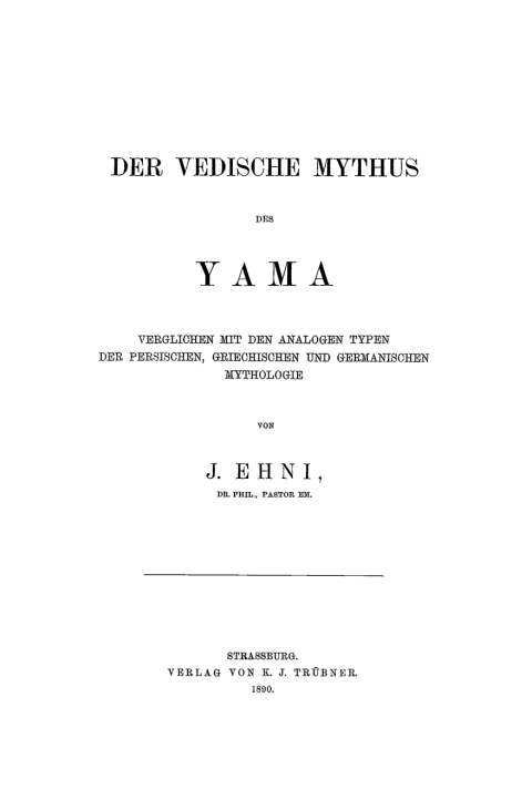Cover image for book Der vedische Mythus des Yama