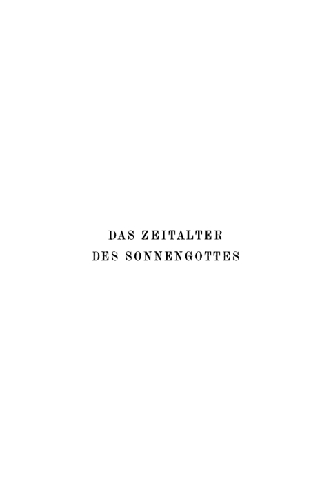 Cover image for book Das Zeitalter des Sonnengottes, erster Band