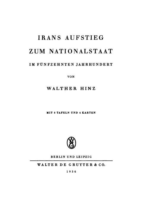 Cover image for book Irans Aufstieg zum Nationalstaat im fünfzehnten Jahrhundert