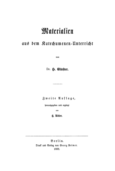 Cover image for book Materialien aus dem Katechumenen-Unterricht