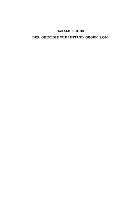 Cover image for book Der geistige Widerstand gegen Rom in der antiken Welt