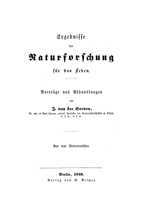 Cover image for book Ergebnisse der Naturforschung für das Leben