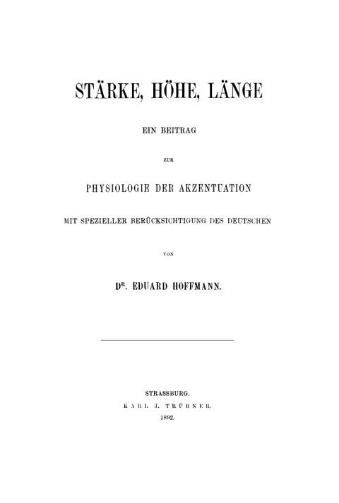 Cover image for book Stärke, Höhe, Länge
