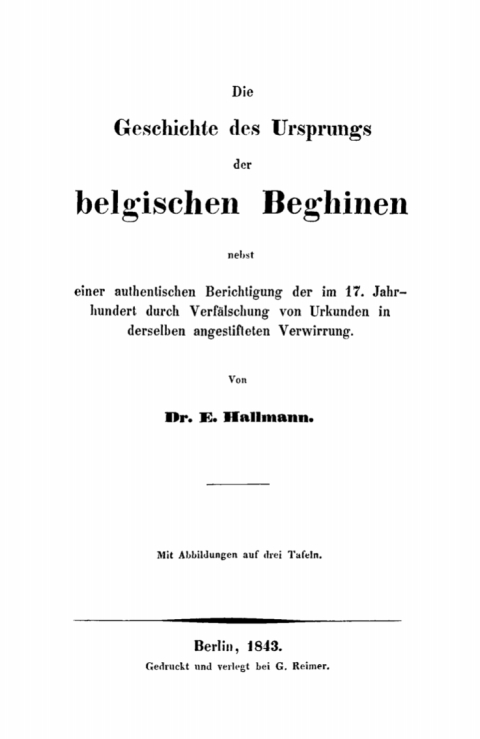 Cover image for book Die Geschichte des Ursprungs der belgischen Beghinen