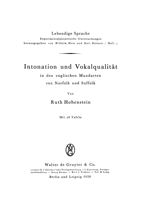 Cover image for book Intonation und Vokalqualität in den englischen Mundarten von Norfolk und Suffolk