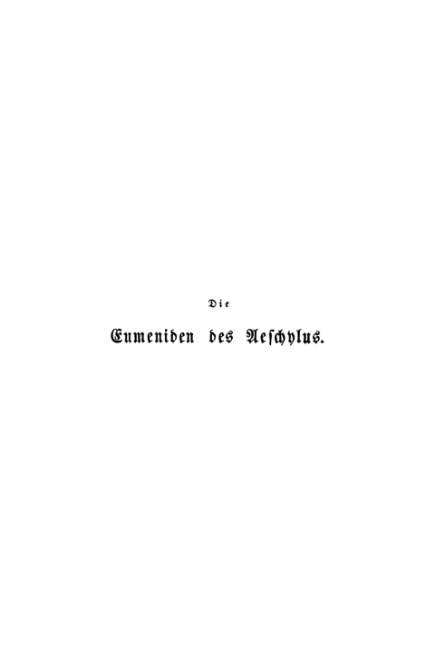 Cover image for book Die Eumeniden des Aeschylus