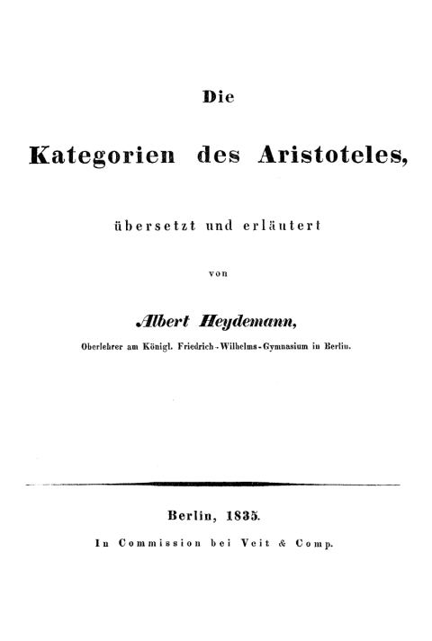 Cover image for book Die Kategorien des Aristoteles