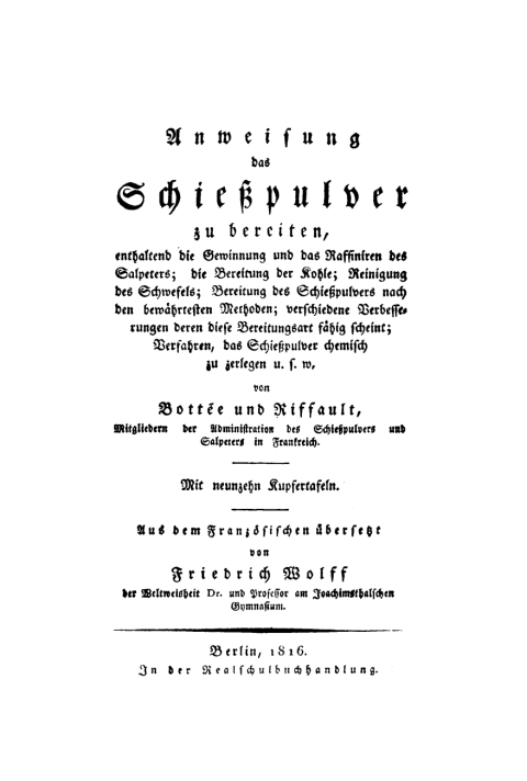 Cover image for book Anweisung das Schießpulver zu bereiten