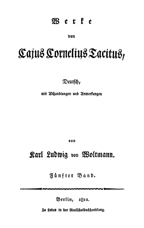 Cover image for book Cajus Cornelius Tacitus: Werke von Cajus Cornelius Tacitus. Band 5