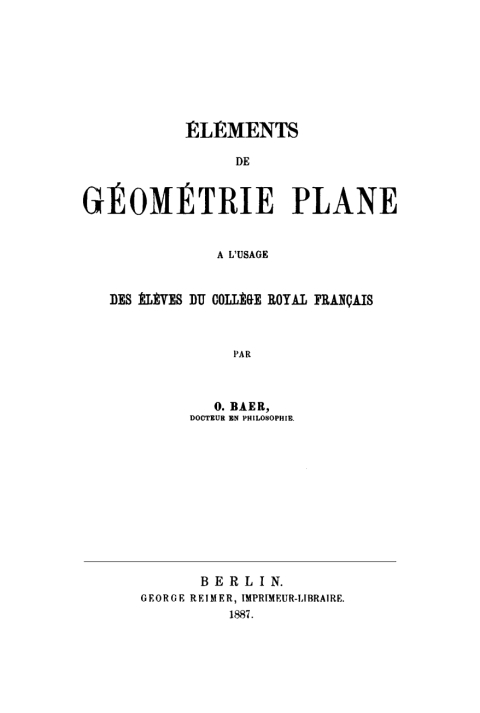 Cover image for book Éléments de géométrie plane à l'usage des éléves du collége royal francais