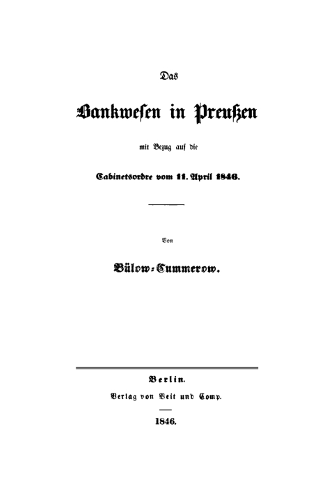 Cover image for book Das Bankwesen in Preussen mit Bezug auf die Cabinetsordre vom 11. April 1846