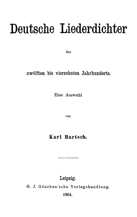 Cover image for book Deutsche Liederdichter des zwölften bis vierzehnten Jahrhunderts