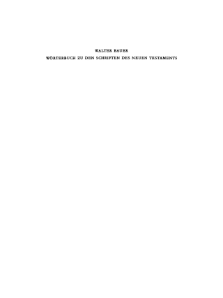 Griechisch-Deutsches Wörterbuch zu den Schriften des NTs und der übrigen urchristlichen Literatur