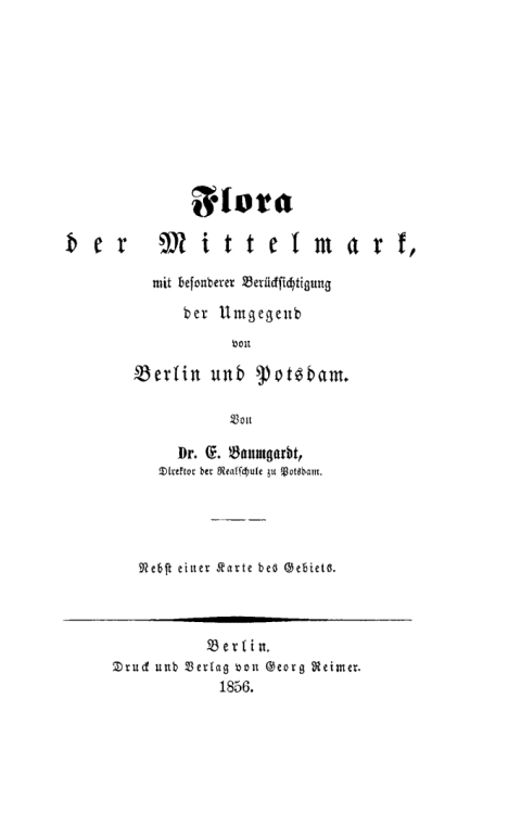 Cover image for book Flora der Mittelmark mit besonderer Berücksichtigung der Umgegend von Berlin und Potsdam