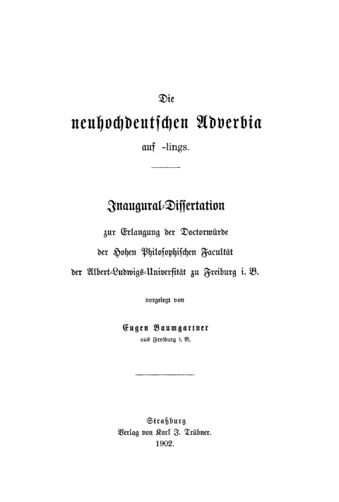 Cover image for book Die neuhochdeutschen Adverbia auf -lings