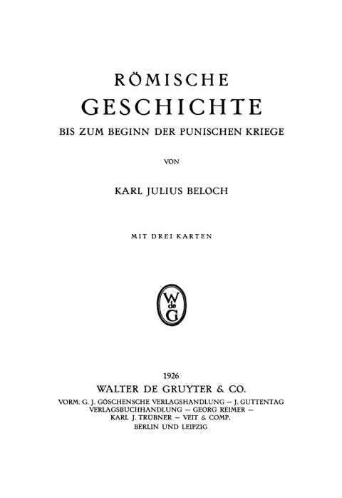 Cover image for book Römische Geschichte bis zum Beginn der Punischen Kriege