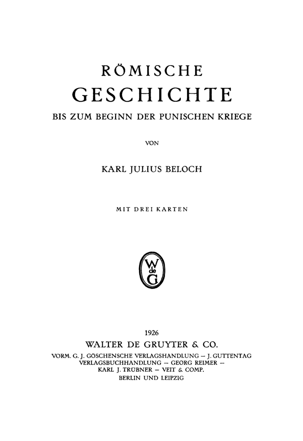 Page Fidelity Römische Geschichte bis zum Beginn der Punischen Kriege; $333.00