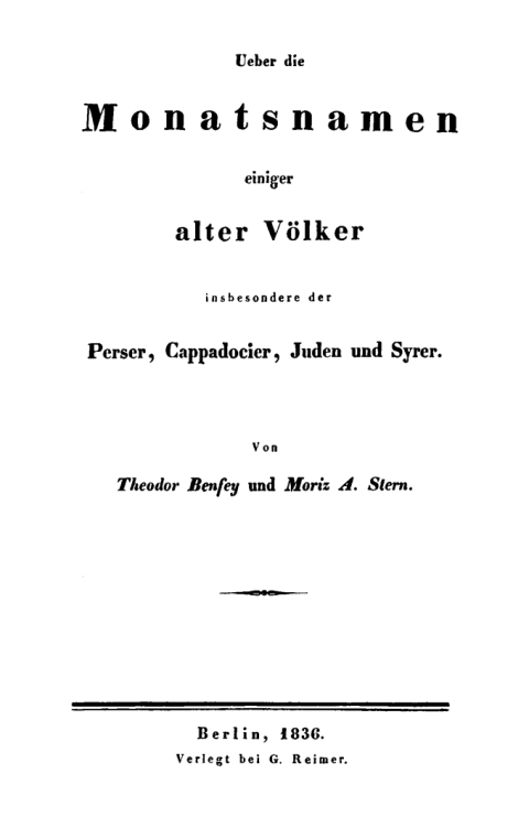 Cover image for book Über die Monatsnamen einiger alter Völker