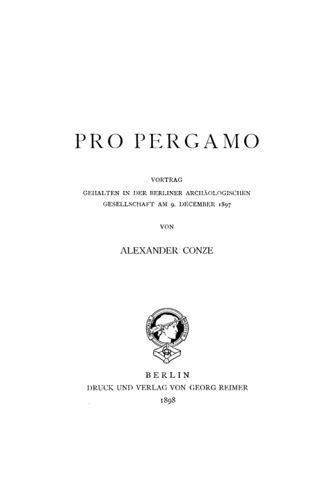 Cover image for book Pro Pergamo