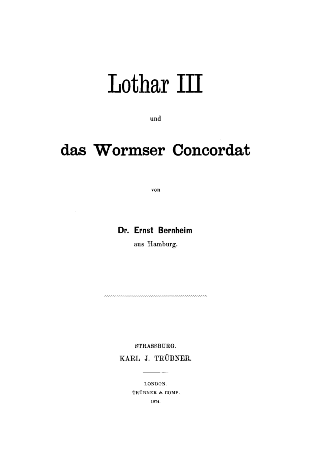 Page Fidelity Lothar III. und das Wormser Concordat; $179.81