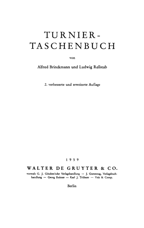 Cover image for book Turnier-Taschenbuch