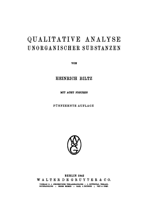 Cover image for book Qualitative Analyse unorganischer Substanzen