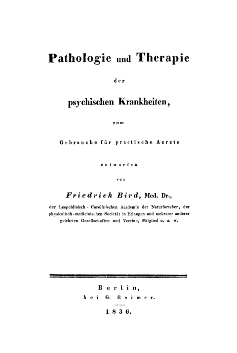 Cover image for book Pathologie und Therapie der psychischen Krankheiten