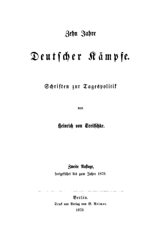 Zehn Jahre deutscher Kämpfe