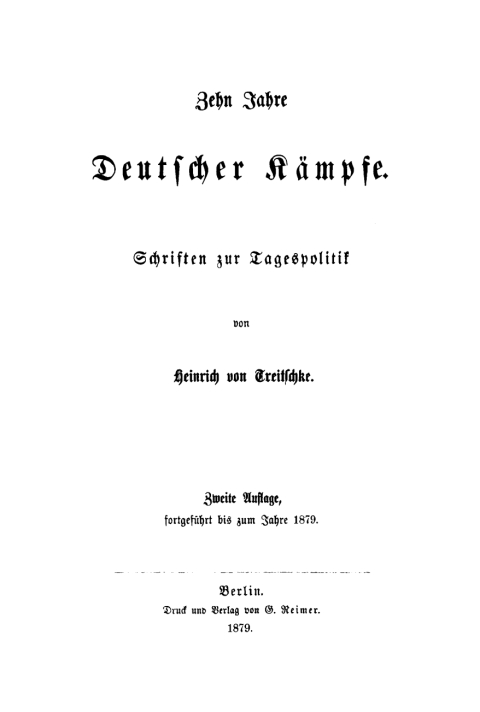 Cover image for book Zehn Jahre deutscher Kämpfe