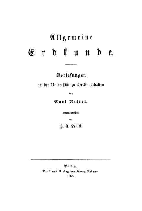 Cover image for book Allgemeine Erdkunde